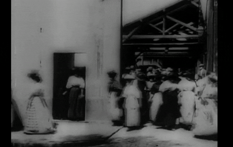 women leaving a factory