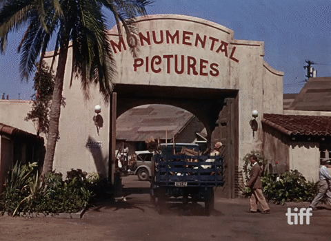 truck going in movie studio gate